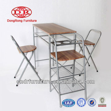 1+2 metal dining table set