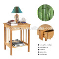 서랍과 선반 저장을 가진 대나무 밤 대 다목적 끝 측 테이블 가정 가구, 자연적인 색깔