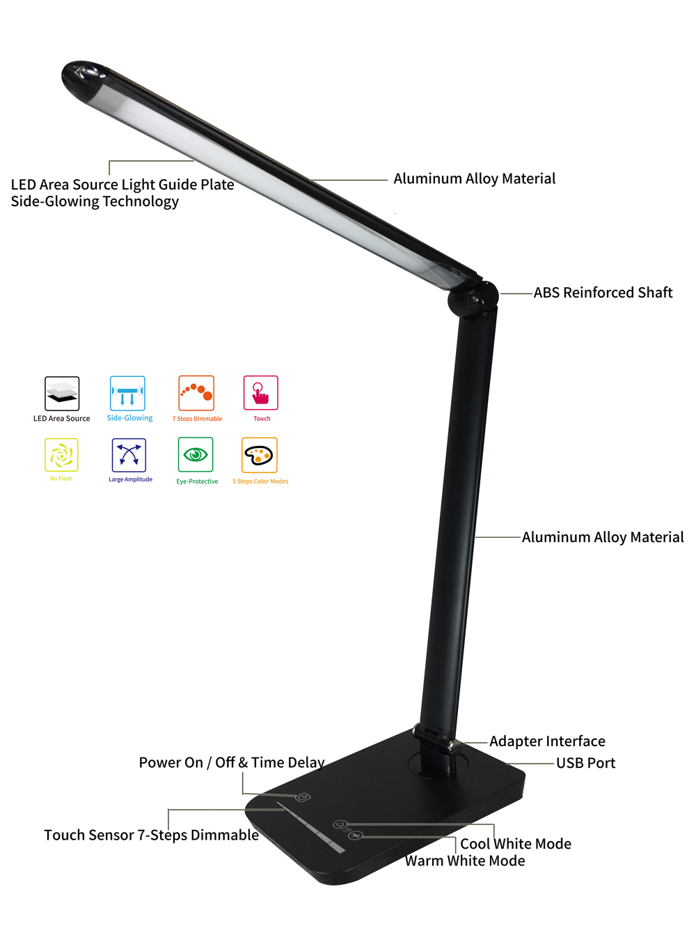 led desk lamp usb