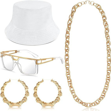 Halloween Dress Up: Hip Hop Punk Glasses &amp; Kalung Bambu Anting -anting