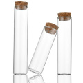 Tubos de armazenamento de doces transparentes de vidro com cortiça