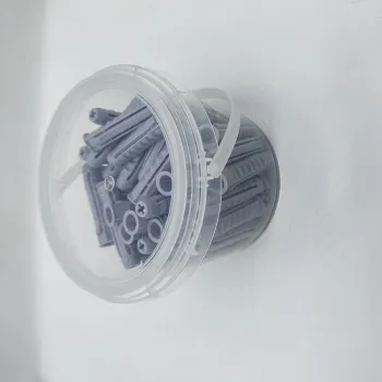 8x40mm Plastic Expansion Tube with Four Sides, Barbed Design, Gray Finish: Ideal for TV Bracket, Range Hood Installation & Self-Tapping Screw Compatibility