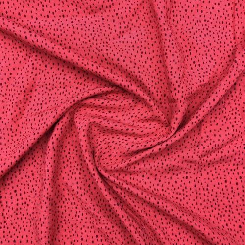 Tissu imprimé froissé de viscose de fleur rouge chaud