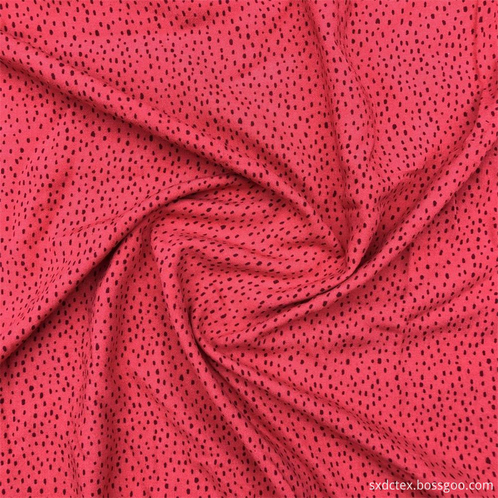 Warm Red Flowers Printed Fabric
