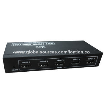 2014 New HDMI 5x1 Switch with Audio Up to 1,080P Resolution
