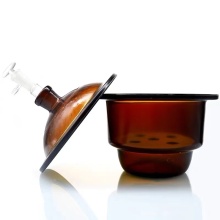 Dessiccator en verre ambre avec plaque en porcelaine 400 mm