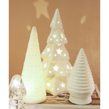 Christmas Decoration Porcelain Christmas Tree Tabletop Decor with LED Lights Supplier