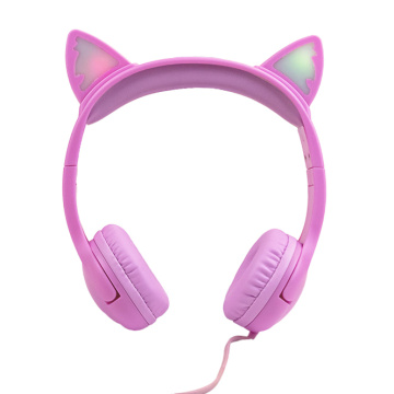 Casque d&#39;écoute pour enfants avec oreilles de chat rougeoyantes à LED