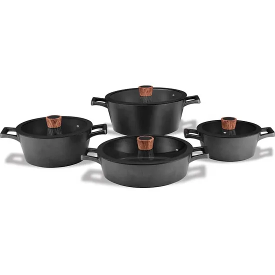 Dutch Oven Kitchen Cookware Sets: Die Casting Aluminum Pots and Pans with Non-Stick Coating in Various Sizes