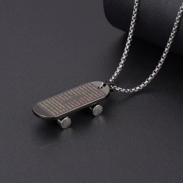Vintage American Skateboard Κολιέ με κρεμαστό κόσμημα - Ανοξείδωτα κοσμήματα μόδας ανοξείδωτου χάλυβα