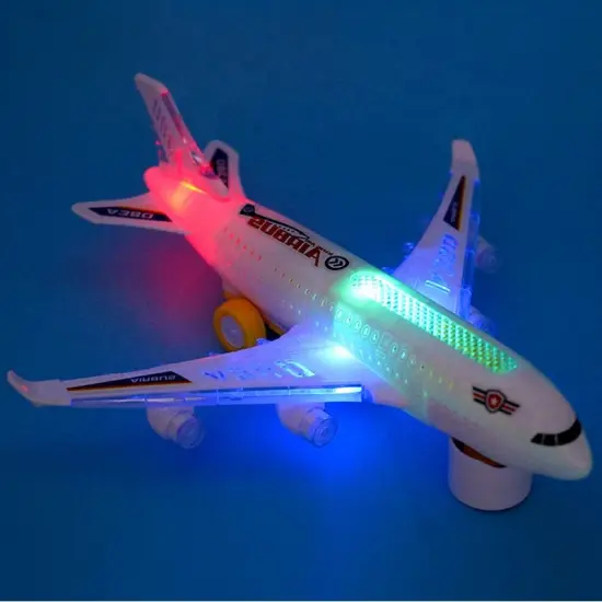 Popular 29cm BO Aeroplanes: Luminous Singing 3D Lights, Music-Playing Rotary Airliner Toys for Kids