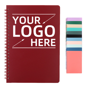 2025 Custom Print Logo PP Material Waterproof Hardcover A5 Spiral Notebook