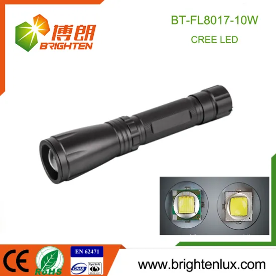 Factory Wholesale Aluminum Material Zoom Focus High Power Handheld 10w Cree xml2 led Torch with 3C size dry battery