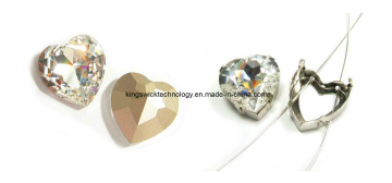 Fancy Heart Shape Glass Stones, 14mm Crystal