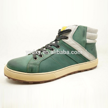blue color ankle cut fashion leather sport shoes for men