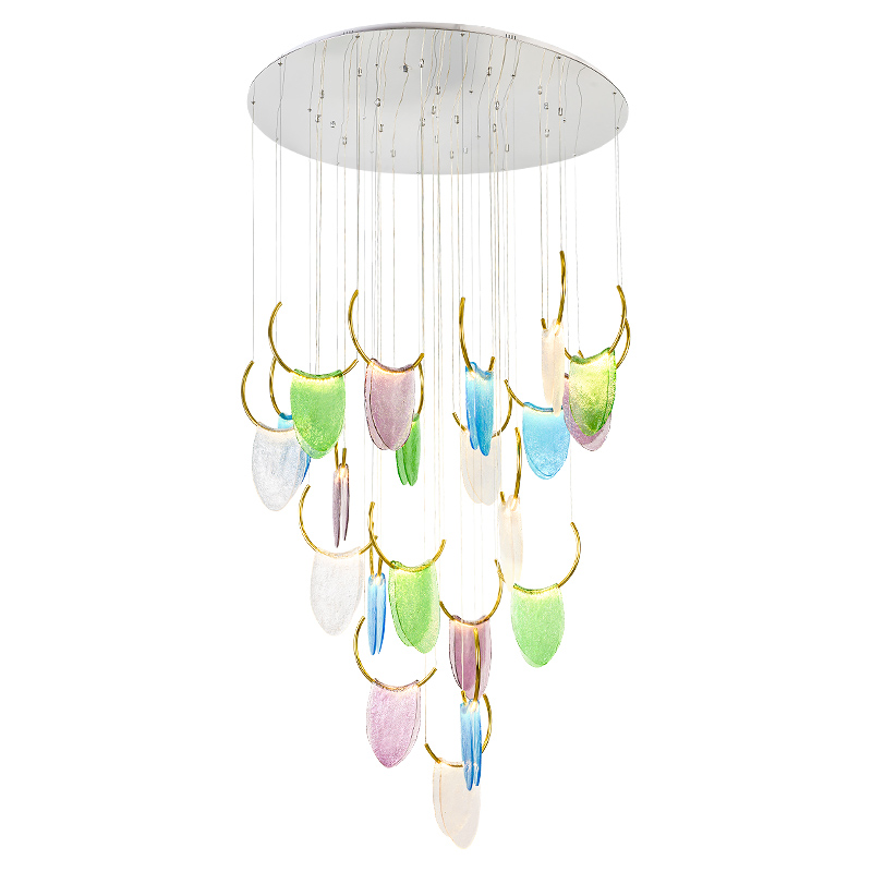 Colorful Beaded White Chandeliers