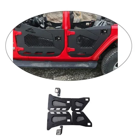 Half Door Steel Tube Doors with Mirrors for Jeep Wrangler JK/JL 2018+