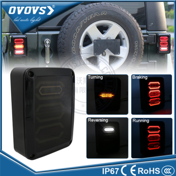 OVOVS Newest design 12v Led Taillight Reverse Brake Tail Lights Rear Lamps for J-eep Wrangler JK auto parts accessories