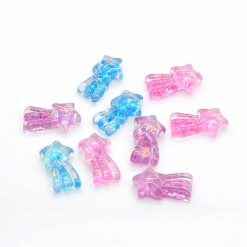 Transparent Glitter Shooting Star Resin Cabochon Girls Bedroom Ornaments Charms Handmade Craft Beads Spacer