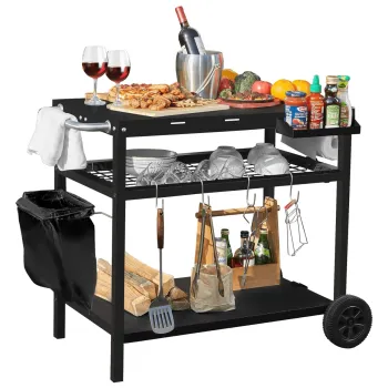 GFTOP 3 Shelf Utility Multi-Functional Grill Cart