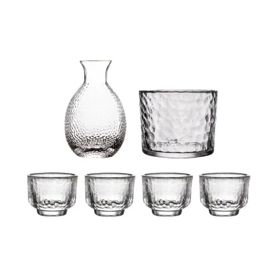 Unique Modern Design Glass Sake Serving Set: Premium Quality, Easy to Clean, Transparent and Hot Selling