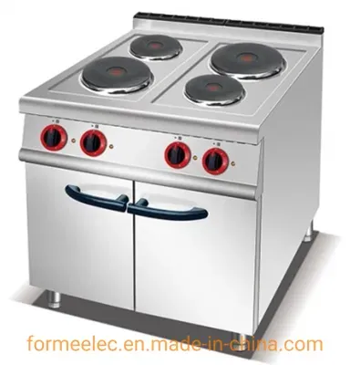 Western Kitchen Equipment Combination Oven Electric Range with 2-Hot Plate & Cabinet