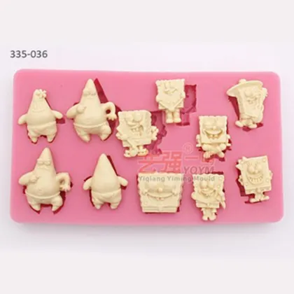 Silicone Sponge Bob Cake Moulds and Fondant Decorating Tools
