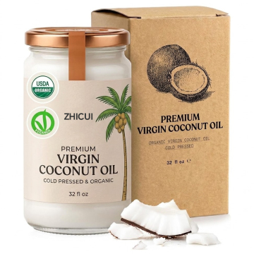 100% Pure Natural Cold-Pressed Coconut Oil – Nourishing Moisturizer, Hair & Skin Care, Aromatherapy Carrier