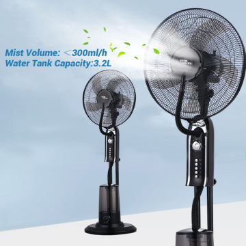 16 Inch Pedestal Misting Fan with LED Display and Remote Control