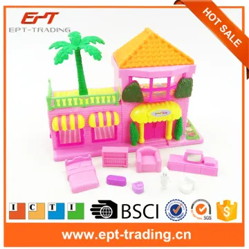 Beautiful villa toys series for kids plastic toy baby villa house
