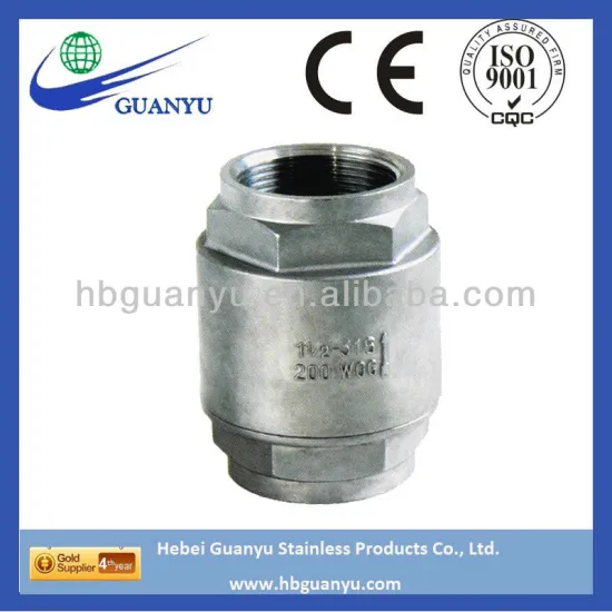 CF8M NPT Threaded 2PC Vertical Check Valve with filter screen 200PSI