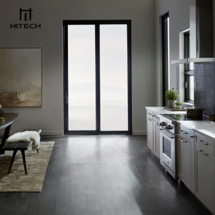 Hitech Australia Black Double Glazed Sliding Door - Low E Glass Soundproof Exterior Patio Aluminum Sliding Door