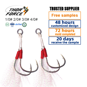 THORFORCE OEM/ODM Luminous Feather Assisted Fishing Hooks - 28mm to 38mm