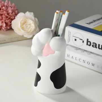 Resin Cat Paw Portable Pen Bucket for Office and School