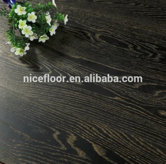 Three layer engineered wood flooring OAK GOLD BLACK DISTRESSED TEXTURE