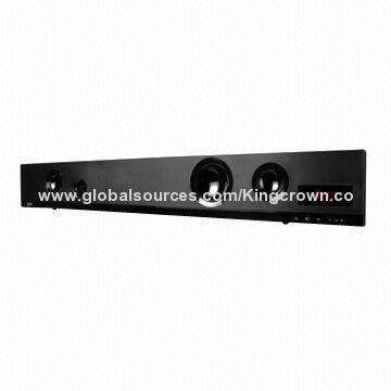 Sound bar speaker with built-in subwoofer
