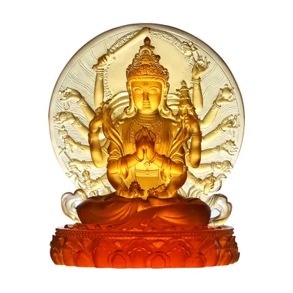 Crystal Tibetan Blue Medicine Buddha Statue Liuli Buddha