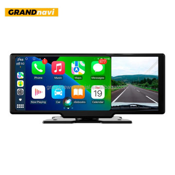 GRANDnavi Wireless Car Play Navigation with Dash Camera, 10.26 inch, Android Auto GPS DVR