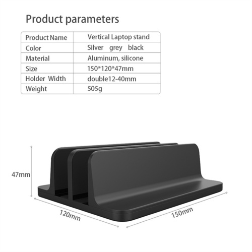 2 Slot Aluminum Aluman Ally Vertical Ajuste Notebook