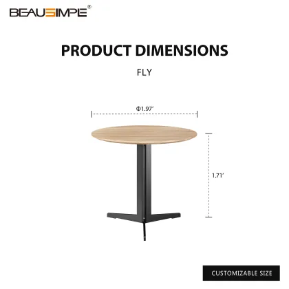 Minimalist Circular Coffee Table with Elm
