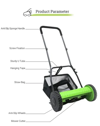 4 wheels Hand Push Lawn Mower manual lawn mower