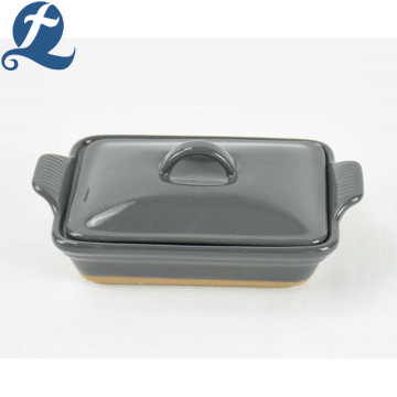 promotional ceramic handle non stick bakeware with lid