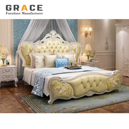 European Luxury Wooden Bed Home Furniture Z169