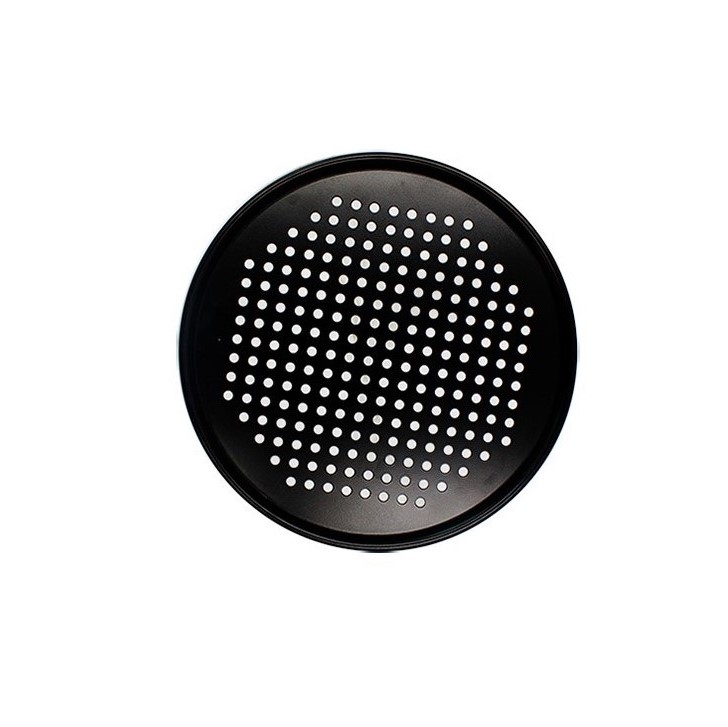 12 &quot;Carbon Steel Perforated Steam Pan-Black