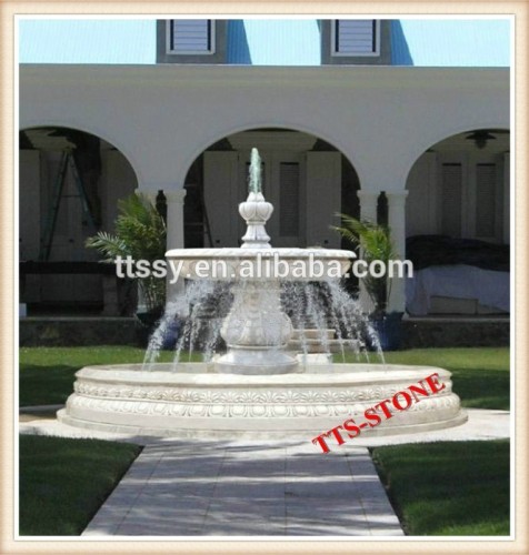 outdoor big white marble fountain