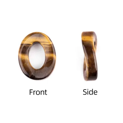 Red Jasper Twist 18x23mm QQ Circle & Hollow Oval Pendant Beads