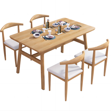 Massivholz Esstisch und Stuhl für die chinesische Familie: Erschwingliches und einfaches Design