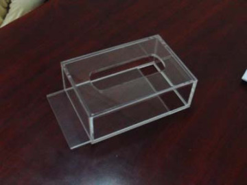 Square Water Clear Acrylic Tissue Box QCY-TB-3