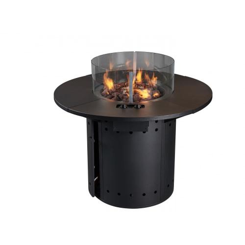 Black Garden Gas Firetable Round