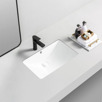 Custom Size Rectangular Ceramic Undermount Bathroom Sink
